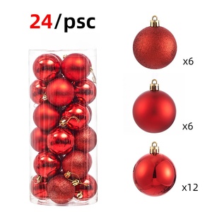 Décorations de Noël, ensemble de 24 boules de Noël suspendues de 3/4/6/8 cm, boules colorées, décorations de Noël pour l'arbre de Noël, ornements décoratifs pour les fêtes - Product Image 5