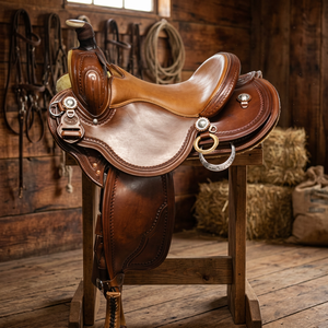 Selle d'équitation BS International en cuir véritable, avec arceau en bois, durable, unisexe, couleurs personnalisables, 18 pouces, NA81 - Product Image 3