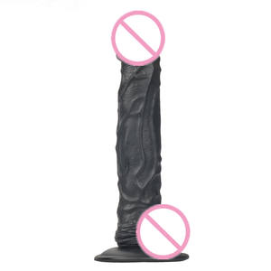 Gerçekçi 10 inç Flesh kahverengi siyah renk <span class=keywords><strong>Dildo</strong></span> Penis seks oyuncakları kadınlar için Dildos - Product Image 3