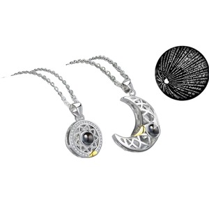 2025ใหม่สร้อยคอคู่รักฉายพระจันทร์เกาหลีสร้อยคอ<span class=keywords><strong>100</strong></span><span class=keywords><strong>ภาษา</strong></span>ฉันรักคุณสร้อยคอคู่รัก - Product Image 2