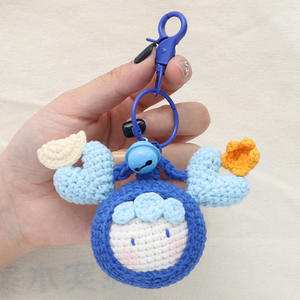 LLavero con colgante de bola de masa hervida del zodiaco de ganchillo de diseño moderno hecho a mano, bolsa de muñeca de dibujos animados, acabado de punto de hilo para decoración del hogar - Product Image 2