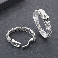 Luxe Haute Poli Double Couche Blé Chaîne Bracelets Hommes Charme En Acier Inoxydable Crâne Bracelet pour Hommes Bijoux Cadeau