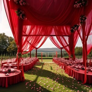 Voilages simples pour arche de <span class=keywords><strong>mariage</strong></span>, rideaux de fond transparents en polyester <span class=keywords><strong>blanc</strong></span> pour décorations de <span class=keywords><strong>mariage</strong></span> en extérieur, fêtes et plafonds - Product Image 4