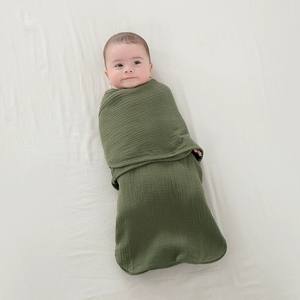 100% Cotton Muslin Newborn Wrap Easy Adjustable for Velcro Sleep Sack 0-3 Months Infant Swaddle <strong>Blanket</strong> Kids' Bedding - Product Image 2