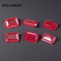 Vente en gros de pierres précieuses simulées de la marque BOCARMAN, rubis ovales polis à changement de couleur, cultivés en laboratoire, opaques, de taille standard