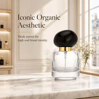 Flacon de parfum en verre cosmétique de haute qualité 30 ml, design portable