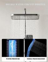 Colonne de douche Lanxingpiano avec pommeau de douche à effet pluie noir et mitigeur de salle de bain