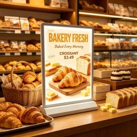 Boîte lumineuse LED de table, support d'affichage publicitaire rétroéclairé pour le commerce de détail, les cafés et les comptoirs d'accueil