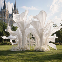 Arche géante en organza Y166, décoration lumineuse, durable, luxueuse, personnalisée, faite à la main, accessoires pour événements et fêtes en plein air