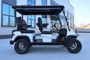 Voiture de golf silencieuse et stable à 4 places, blanche, pour communauté résidentielle, parcours de golf, navette de terminal d'aéroport - Product Image 2