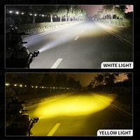 Ruitesi-mini lampe antibrouillard led pour moto, 40w, double couleur, projecteur led en forme de hibou, faisceau haut et bas, projecteur led
