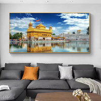 Haute Qualité Grand Salon Décoration Peinture Oeuvre Impression Sur Toile Religieux Sikh Golden Temple Peinture et Art Mural