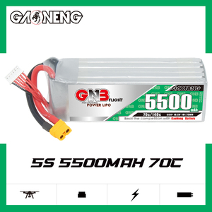 แบตเตอรี่ลิเธียมโพลิเมอร์ GNB GAONENG 5500mah 5S 18.5V 70C 140C XT60 สำหรับเครื่องบินบังคับวิทยุ  ประสิทธิภาพการปล่อยประจุสูง  สำหรับเฮลิคอปเตอร์ - Product Image 2