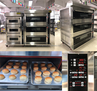 Four à sole pour boulangerie, trois niveaux, à gaz, avec pierre et vapeur pour la cuisson de pizzas