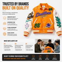 Jaket Varsity Graffiti Label Pribadi Kustom Pria Streetwear Oranye Oversized Jaket Letterman Jaket Varsity Kustom Grosir