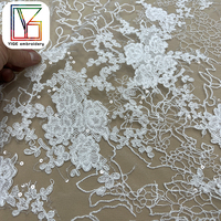 Cordon de broderie de luxe avec filet à paillettes Tulle dentelle tissu de haute qualité paillettes brillantes mariée maille dentelle tissu pour robes de mariée
