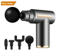 Pistolet de massage portable mini, masseur musculaire profond portatif avec déverrouillage par empreinte digitale, têtes interchangeables pour le corps, le cou et la taille