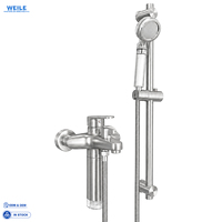 Ensemble de douche mural en acier inoxydable avec jet de pulvérisation, filtre remplaçable, barre coulissante haute pression et douchette à main