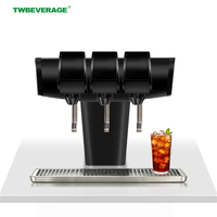 Distributeur de boissons gazeuses commercial TWBEVERAGE à 3 robinets, tour de boissons gazeuses froides avec machine de refroidissement