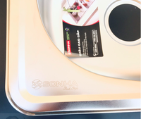 Évier de cuisine à cuve unique fabriqué à la main par Son Ha, fabricant vietnamien, best-seller, prêt à installer avec robinet d'eau chaude/froide