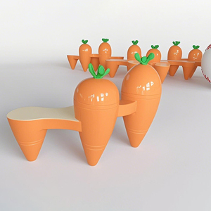 Whimsical Modern Radish Bench Waterproof Outdoor Instagram Worthy Accent Seating for Warehouse Hotel Living Room School & Park - Product Image 3