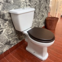 Vente en gros d'usine de deux pièces en céramique sans monture pour salle de bain WC à double chasse d'eau réservoir d'eau à entrée latérale pour toilettes à bas prix