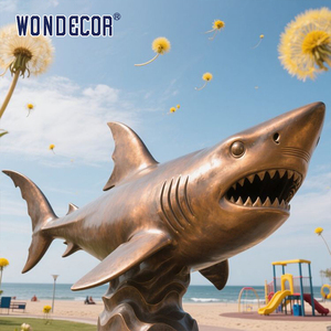 Động vật ăn thịt Biển Đúc nghệ thuật đúc tượng đồng cá mập điêu khắc - Product Image 3