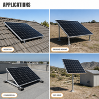 Module solaire monocristallin 800W avec un cadre en aluminium rigide et des cellules disposées en rangées sur toute la face avant
