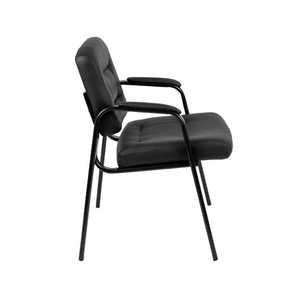 <span class=keywords><strong>Silla</strong></span> de Oficina Clásica de Cuero, <span class=keywords><strong>Silla</strong></span> de Recepción para Invitados de Cuero Sintético Negro con Brazos Resistentes a los Arañazos - Product Image 5