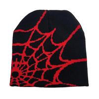 Gorro de golf Beanie Fine 2026 de moda, colorido, con diseño de telaraña jacquard, de acrílico y seda elástica, texturizado y con adornos.