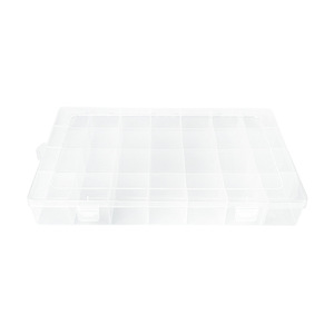 Caja de almacenamiento de plástico transparente con 28 compartimentos para cuentas, diamantes de imitación, organizadores de joyas con inserto extraíble - Product Image 4