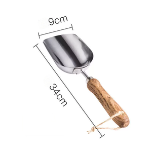 Ensemble d'outils <span class=keywords><strong>de</strong></span> jardinage <span class=keywords><strong>en</strong></span> acier inoxydable, 3 pièces, outils à main avec manches <span class=keywords><strong>en</strong></span> <span class=keywords><strong>bois</strong></span> naturel, truelle, fourche, pelle à terre pour la plantation et le creusement - Product Image 5