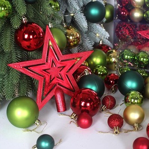 101pcs/set New Decor Christmas <b>Ball</b> Tree Ornaments <b>Bright</b> Matte Hollow <b>Ball</b> with Transparent Plastic Sphere & Foam <b>Balls</b> - Product Image 3