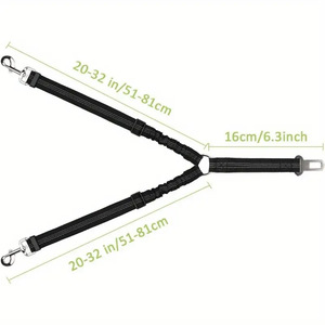 Cinturón de Seguridad Doble <span class=keywords><strong>para</strong></span> Mascotas en el Automóvil, Ajustable, Reflectante, Retráctil, de Nailon Sólido, Simple, de Liberación Rápida, Correa Elástica Duradera <span class=keywords><strong>para</strong></span> <span class=keywords><strong>Perros</strong></span> - Product Image 4