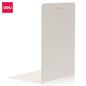 Deli Bookend 103x134x175mm Metal Off-White And Dark Gray Medium And Large Size Book Stand For Desk Organization - Product Image 1