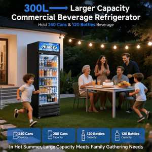 Réfrigérateur commercial pour supermarché, vitrine réfrigérée à porte simple avec éclairage LED et système anti-givre pour boissons - Product Image 3