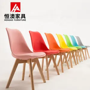 Plastic Tulip Solid Wood Legs Chair Office Chair tulip Pp Pyramid chair with plastic back rest and metal frame wood legs