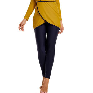 Traje de Baño Islámico de Una Pieza para Mujer, Burkini con Mangas Largas, Parte Inferior de Corte Alto, Logotipo Frontal, Material de Spandex/Nailon Transpirable - Product Image 5