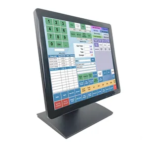 CE RoHS Certified Stable Aluminum Stand 17 Inch 4 Wire Resistive POS Touch Screen Monitor For Grocery