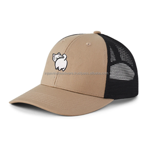 Casquette Trucker Grise à 6 Panneaux avec Logo Renard Brodé sur le Panneau Avant, Unisexe, en Maille, Décontractée, Réglable, Respirante, Printemps-Été - Product Image 3