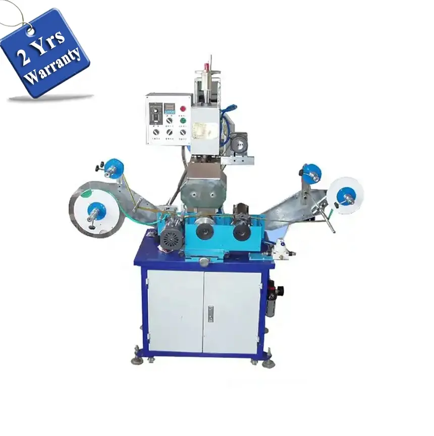 UT12 máquina de estampado de lámina caliente de cinta elástica de prendas completamente automática, prensa de transferencia de calor de rollo de etiquetas de satén de tela textil