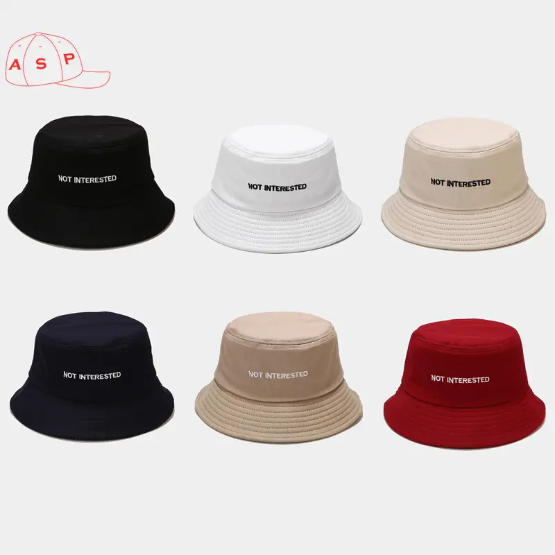 Fisherman Tide Men's New Letterhead Embroidery Casual Women Summer Outdoor Foldable Travel Visor Basin Custom Logo Bucket Hat