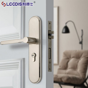 Lideshi Lever Lock Zinc Alloy Brushed Finish Bedroom Door Lock For Solid Wood Interior Doors Durable Design - Product Image 1