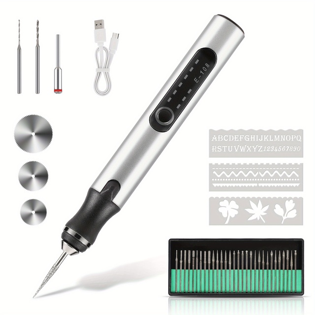 Rechargeable Cordless Electric Micro Engraver Pen Engraving Tool Kit for Metal Glass Ceramic Plastic Wood Jewelry Mini DIY 10W