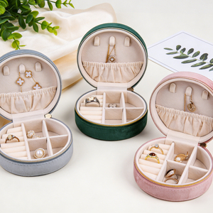 Premium Exquisite Jewelry Box Portable Travel <b>Storage</b> Case for <b>Ring</b>, Necklace Earrings Compact Organizer Pouch - Product Image 4