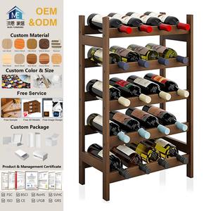 Casier à vin moderne en bambou sur pied à 5 niveaux et 20 bouteilles Cellier de cuisine Bar <span class=keywords><strong>Rangement</strong></span> de meubles de maison Étagères de présentation - Product Image 1