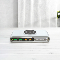 Hub USB multiport 72W, chargeur de bureau, 45W USB 2 PD QC3.0 30W 6 en 1, chargeur sans fil 15W pour Airpods Watch