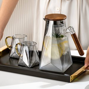 Bán buôn nóng bán cao thủy tinh borosilicate bình công suất lớn thủy tinh bình thủy tinh Nước Ấm đun nước đặt với quả óc chó nắp - Product Image 3