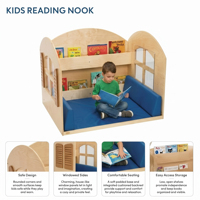 Bibliothèque Montessori Design Salle de classe de maternelle Coin de lecture avec canapé Bibliothèque préscolaire Salle de lecture de garde d'enfants