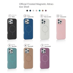 <span class=keywords><strong>Gosy</strong></span> sang trọng Frosted TPU Magnetic điện thoại di động Trường hợp đối với Apple 16Promax mềm trường hợp 15 lớn lỗ 14 tốt vòng điện thoại Grip 12 - Product Image 2